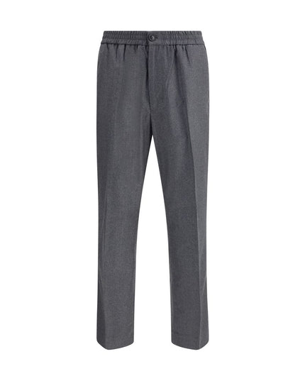 Ami Paris Gray Fleece Wool Casual Pants