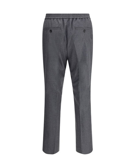 Ami Paris Gray Fleece Wool Casual Pants