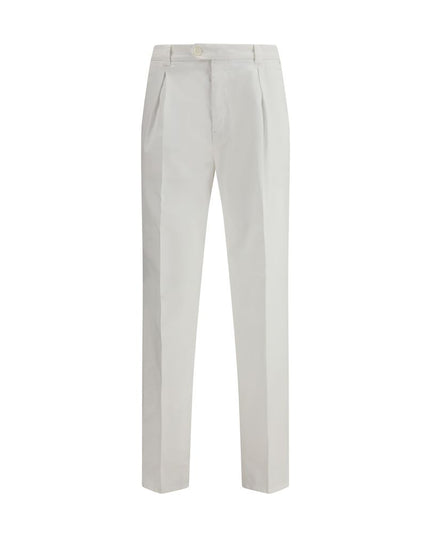 Brunello Cucinelli White Cotton Casual Pants
