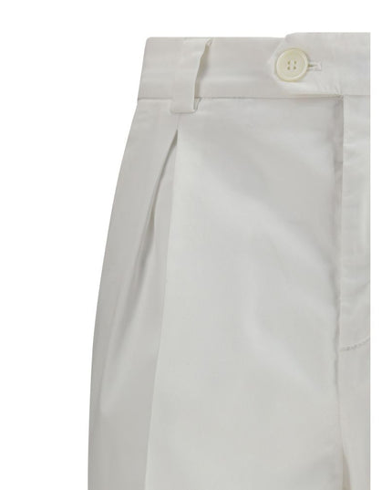 Brunello Cucinelli White Cotton Casual Pants