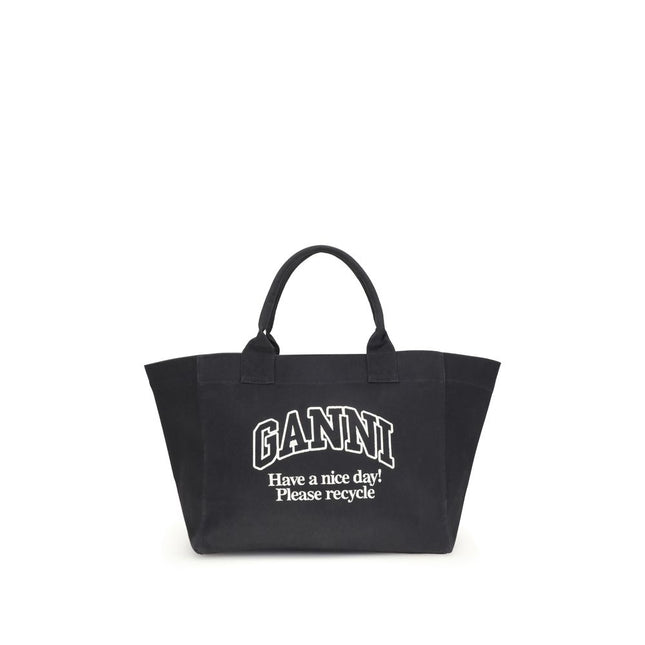 Ganni Black Cotton Shoulder Bag