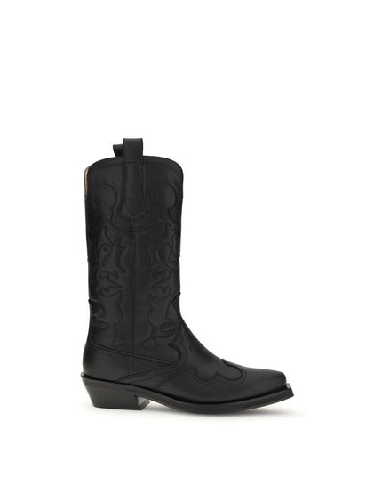 Ganni Black Recycled Leather Boots