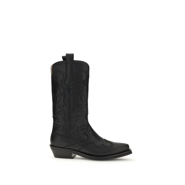 Ganni Black Recycled Leather Boots