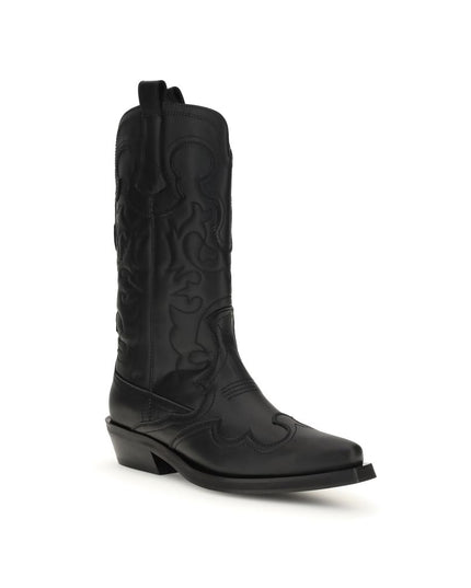 Ganni Black Recycled Leather Boots