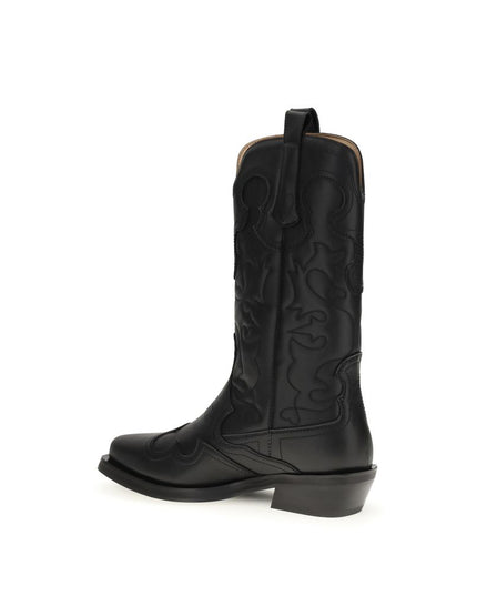 Ganni Black Recycled Leather Boots