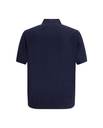 Prada Blue Fleece Wool Polo Shirt