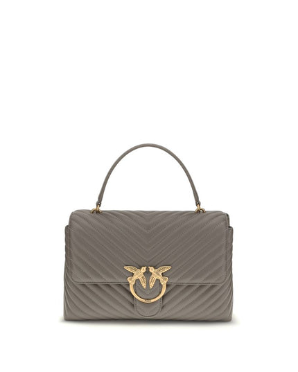 PINKO Gray Calf Leather Bos Taurus Handbag