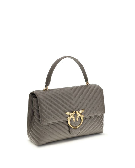 PINKO Gray Calf Leather Bos Taurus Handbag
