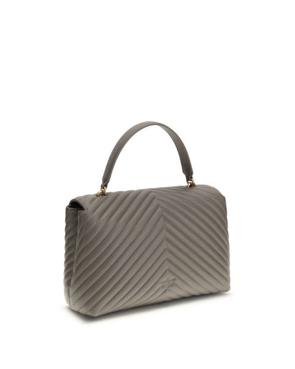 PINKO Gray Calf Leather Bos Taurus Handbag