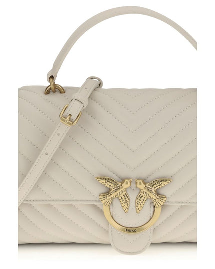 PINKO Cream Calf Leather Bos Taurus Wallet