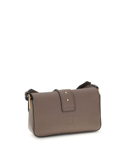 PINKO Brown Calf Leather Bos Taurus Shoulder Bag