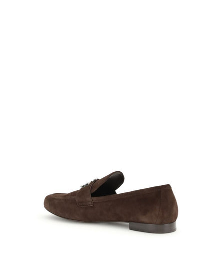 Tory Burch Brown Leather Slip-On Loafers