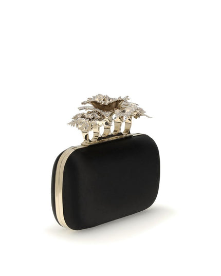 Alexander McQueen Black Silk Clutch Bag
