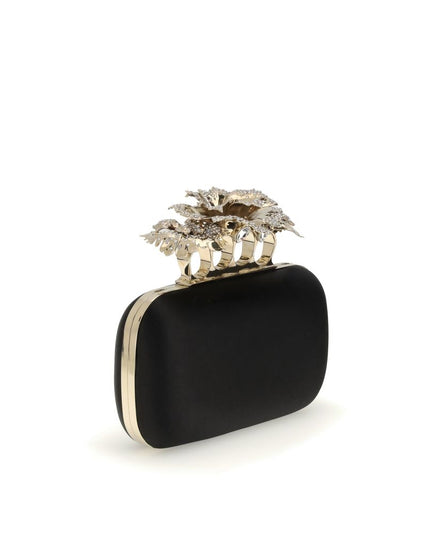 Alexander McQueen Black Silk Clutch Bag