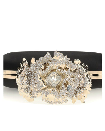 Alexander McQueen Black Silk Clutch Bag