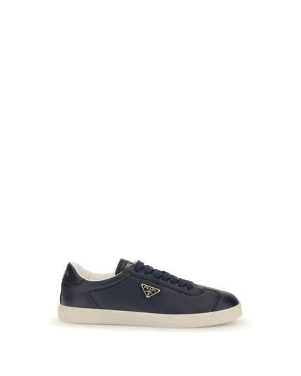 Prada Blue Calf Leather Bos Taurus Low Top Sneakers