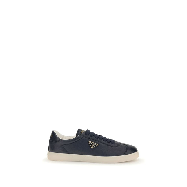 Prada Blue Calf Leather Bos Taurus Low Top Sneakers