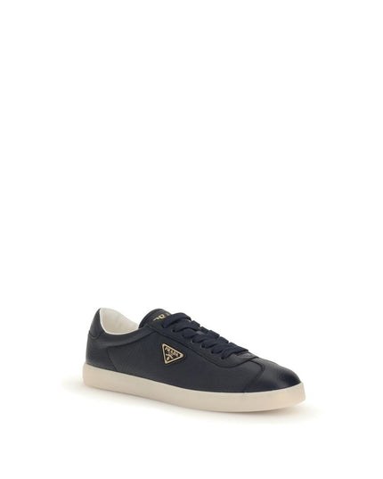 Prada Blue Calf Leather Bos Taurus Low Top Sneakers