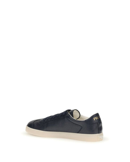 Prada Blue Calf Leather Bos Taurus Low Top Sneakers