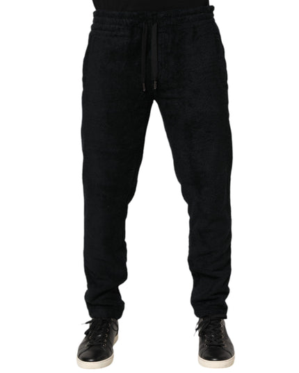 Dolce & Gabbana Black Cotton Logo Men Jogger Sweatpants Pants