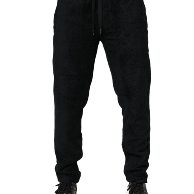 Dolce & Gabbana Black Cotton Logo Men Jogger Sweatpants Pants