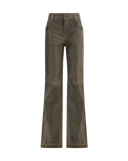 Etro Brown Leather Pants