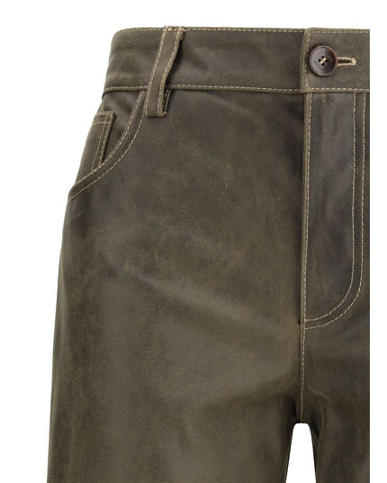 Etro Brown Leather Pants