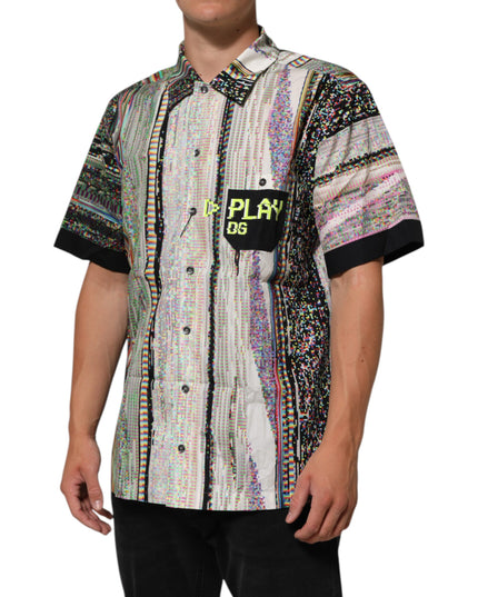 Dolce & Gabbana Multicolor Graphic Collared Casual Shirt