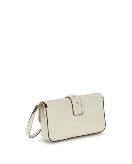 PINKO White Calf Leather Bos Taurus Shoulder Bag