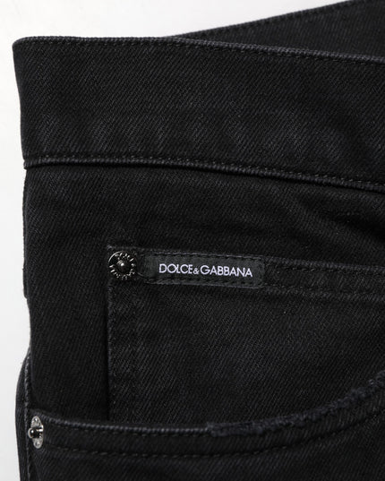 Dolce & Gabbana Black Cotton Regular Denim Men Trouser Jeans