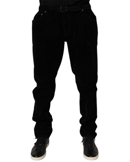Dolce & Gabbana Black Cotton Slim Fit Denim Trouser Jeans