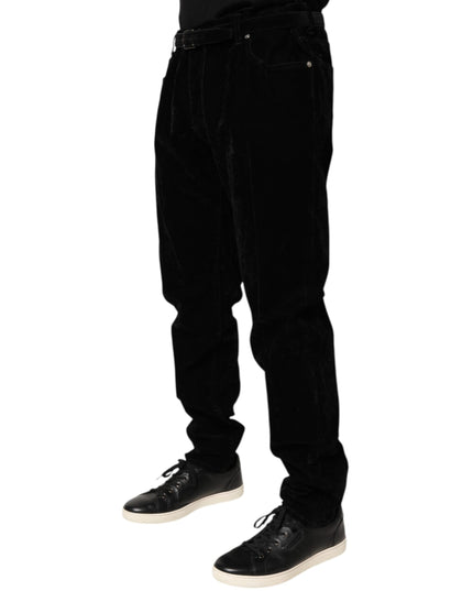 Dolce & Gabbana Black Cotton Slim Fit Denim Trouser Jeans