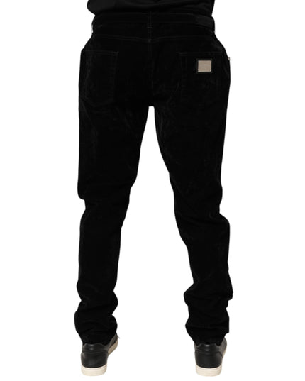Dolce & Gabbana Black Cotton Slim Fit Denim Trouser Jeans