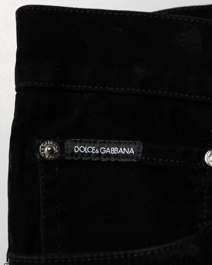 Dolce & Gabbana Black Cotton Slim Fit Denim Trouser Jeans