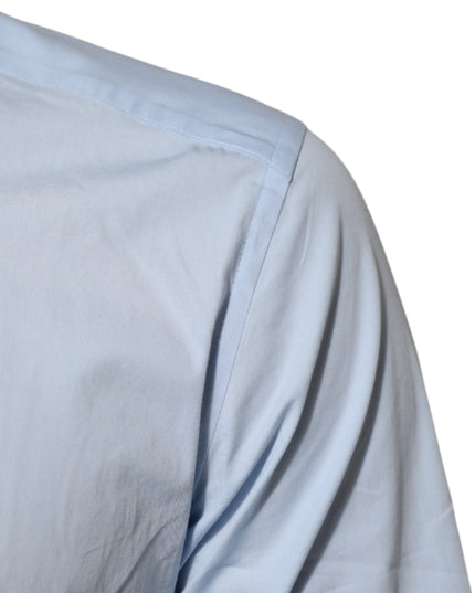Dolce & Gabbana Light Blue Cotton GOLD Formal Men Dress Shirt