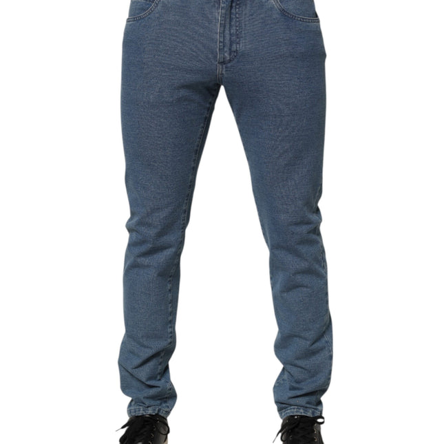 Dolce & Gabbana Blue Cotton Stretch Slim Fit Men Denim Jeans
