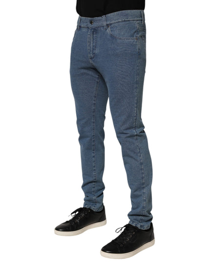 Dolce & Gabbana Blue Cotton Stretch Slim Fit Men Denim Jeans