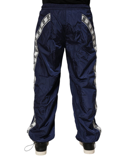 Dolce & Gabbana Blue Nylon Straight Jogger Sweatpants Pants