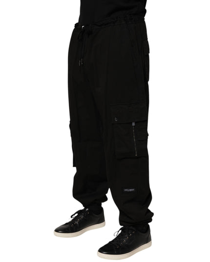 Dolce & Gabbana Black Cotton Cargo Jogger Sweatpants Pants