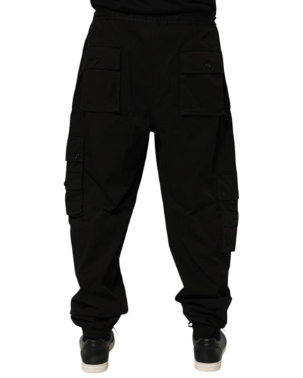 Dolce & Gabbana Black Cotton Cargo Jogger Sweatpants Pants