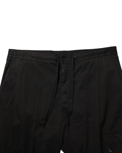 Dolce & Gabbana Black Cotton Cargo Jogger Sweatpants Pants