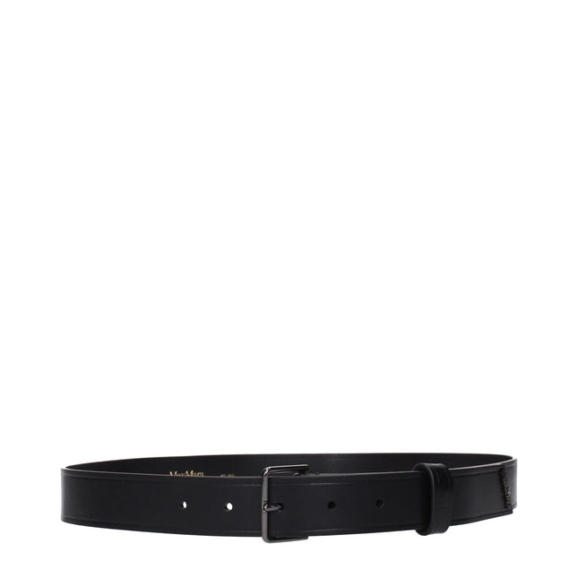 Max Mara Black Leather Regular Belt
