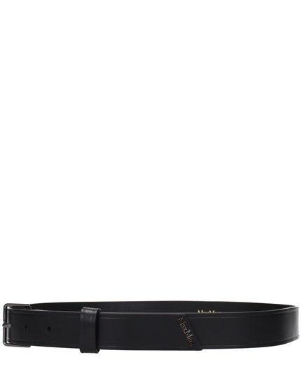 Max Mara Black Leather Regular Belt