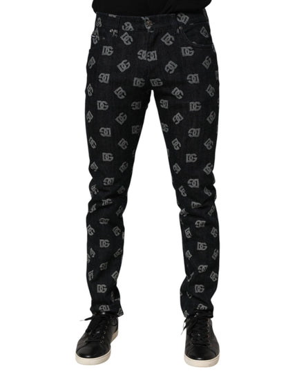 Dolce & Gabbana Black DG Monogram Cotton Skinny Denim Jeans