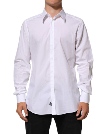 Dolce & Gabbana White Cotton MARTINI Men Formal Dress Shirt