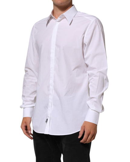 Dolce & Gabbana White Cotton MARTINI Men Formal Dress Shirt