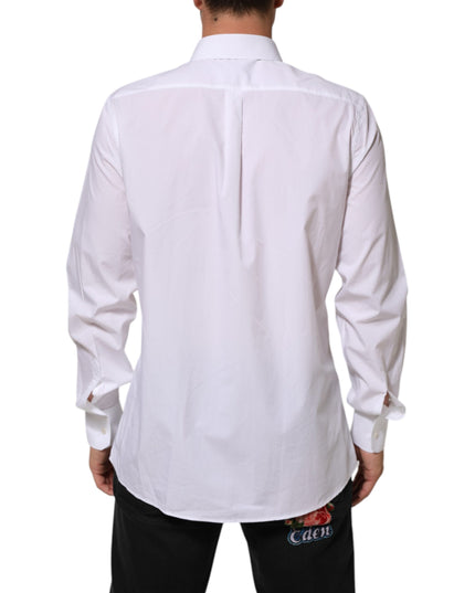 Dolce & Gabbana White Cotton MARTINI Men Formal Dress Shirt