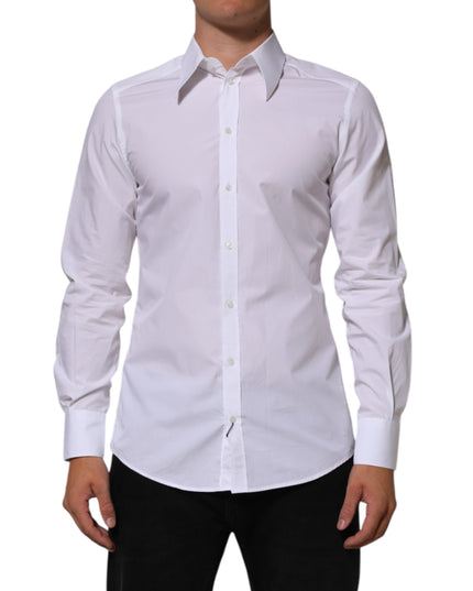 Dolce & Gabbana White Cotton MARTINI Men Formal Dress Shirt