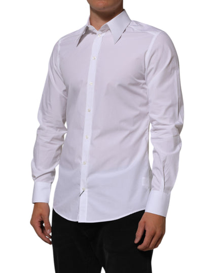 Dolce & Gabbana White Cotton MARTINI Men Formal Dress Shirt