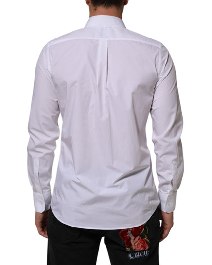 Dolce & Gabbana White Cotton MARTINI Men Formal Dress Shirt